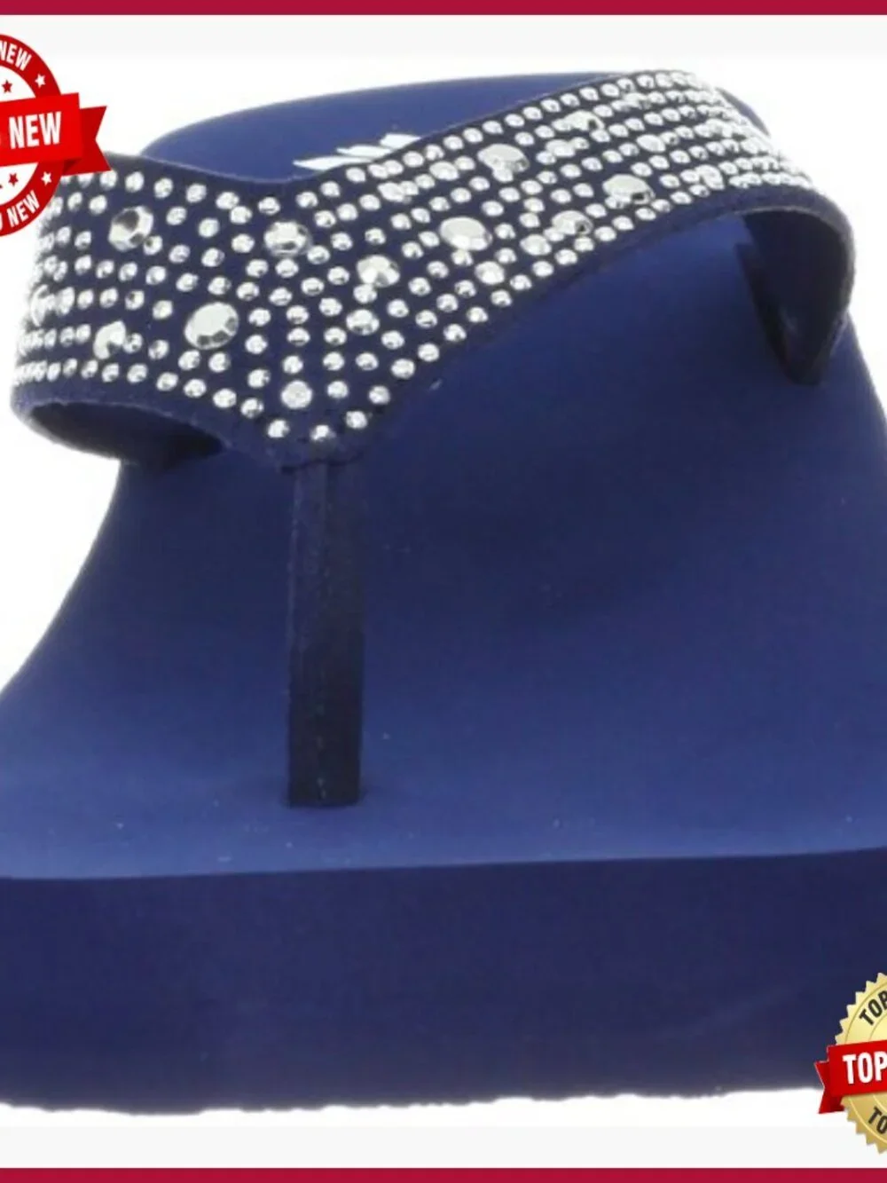 Women's Embellished Wedge Flip Flop Sandals Comfortable Casual